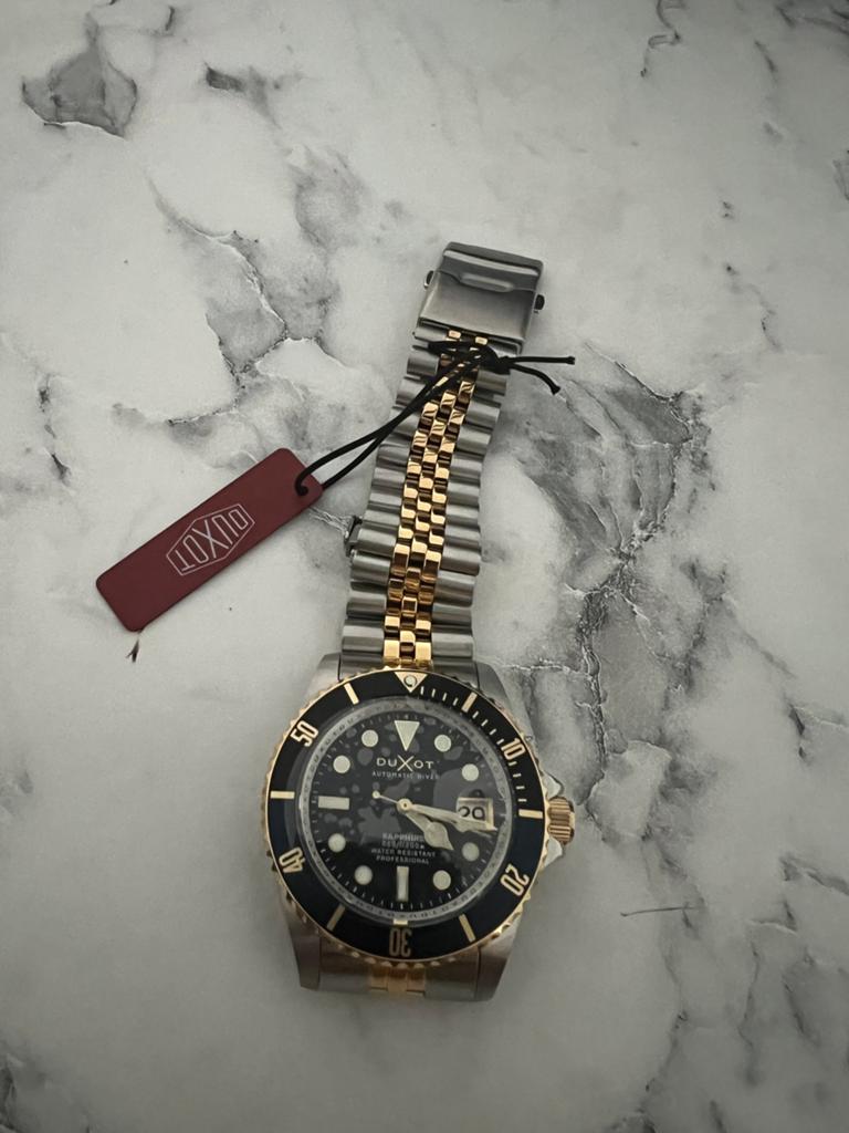 Duxot Submariner polshorloge donkerblauwe dial, Ophalen, Zo goed als nieuw, Polshorloge