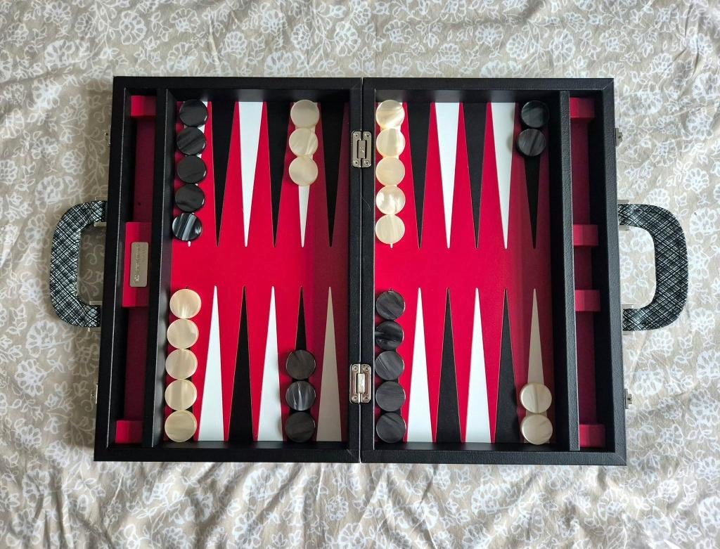 Renzo Romagnoli Backgammon en cuir, Ophalen of Verzenden