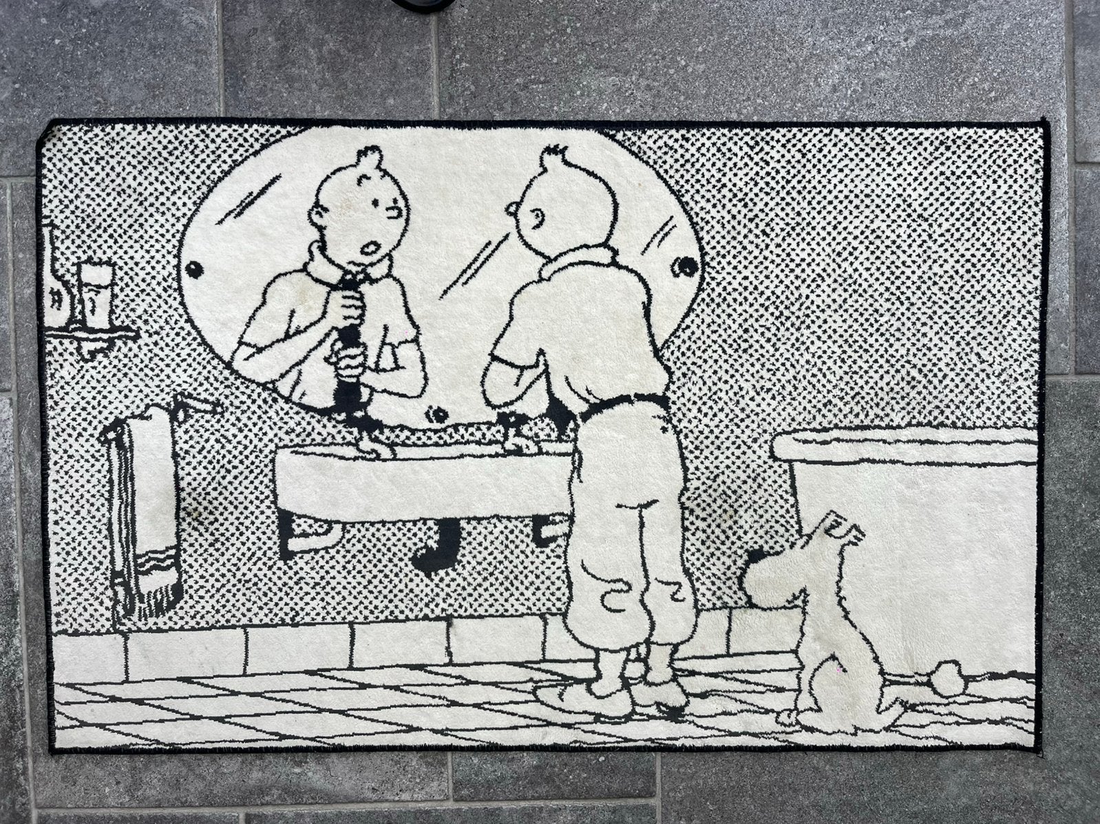Tapis Tintin AXIS 96x60cm, Enlèvement ou Envoi, Utilisé, Blanc, Tapis de bain