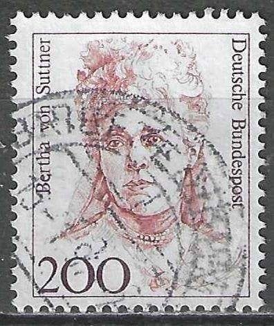 Allemagne Bundepost 1991 - Yvert 1330 - von Suttner (ST), Envoi, Affranchi