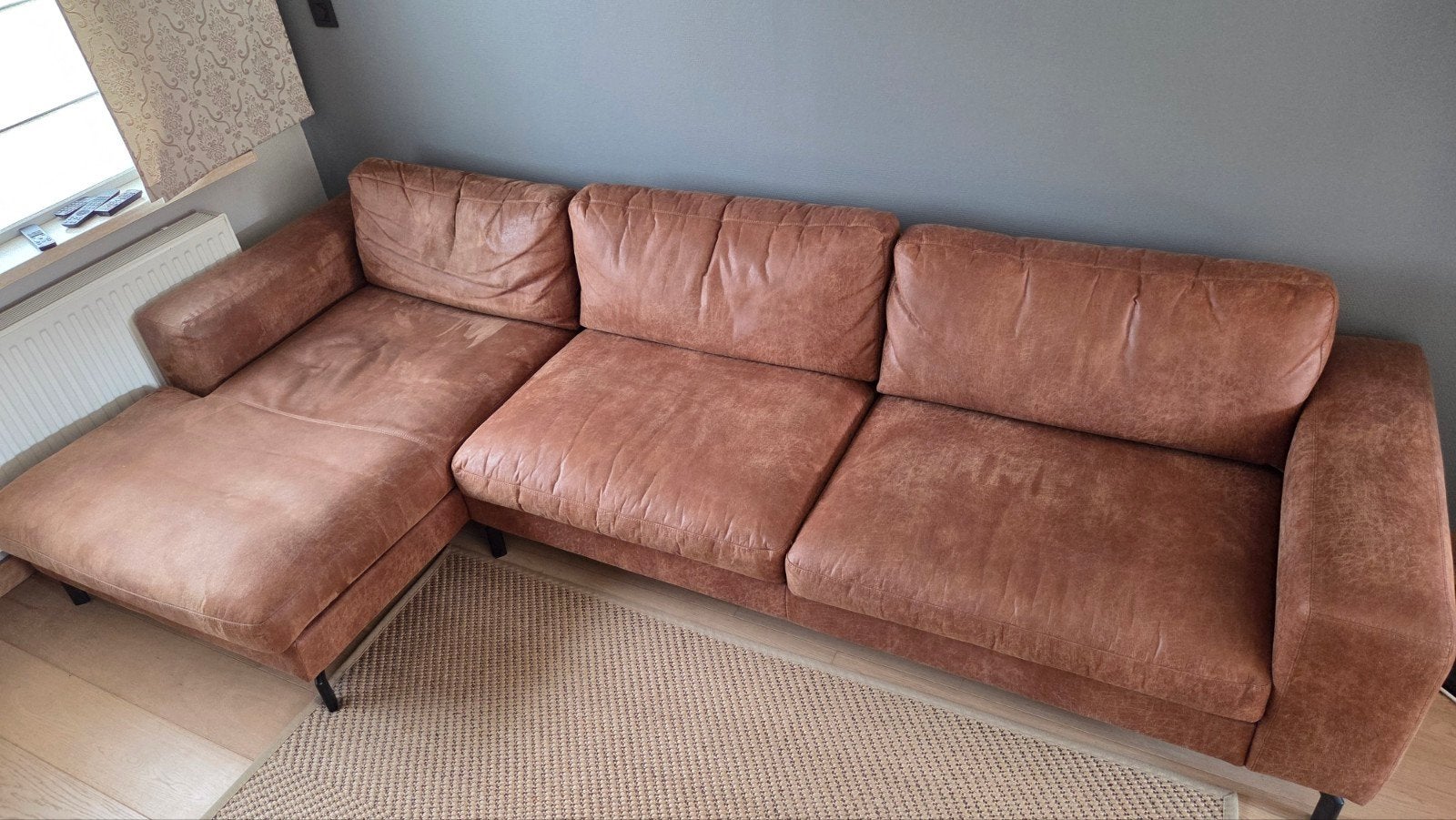 Zetel met longchair links, Maison & Meubles, Canapés | Salons, 75 à 100 cm, Quatre personnes ou plus, Enlèvement, Utilisé