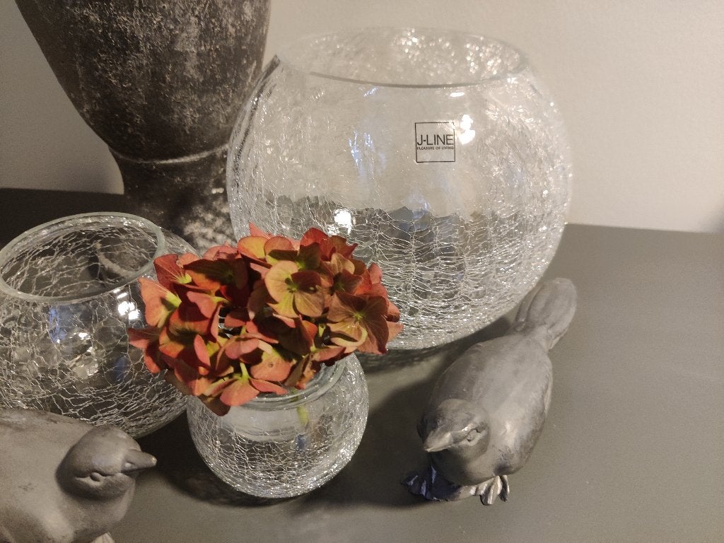8-delige set met glazen windlichten, Ophalen of Verzenden, Zo goed als nieuw, Glas, Windlicht