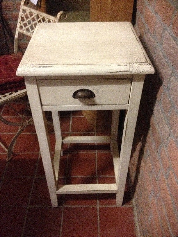 NIEUWE Bijzettafel teak Flamant sidetable zuil wandtafel, Ophalen