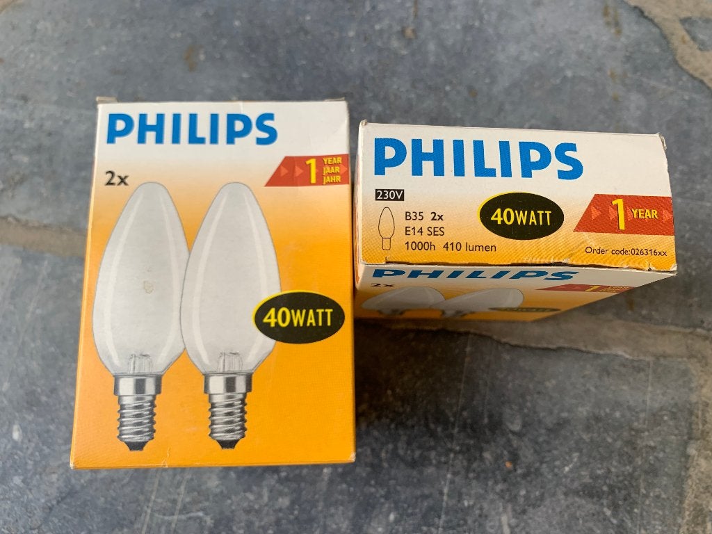 Philips gloeilampen 40W – E14 fitting (kaarsvorm), Ophalen of Verzenden, Philips
