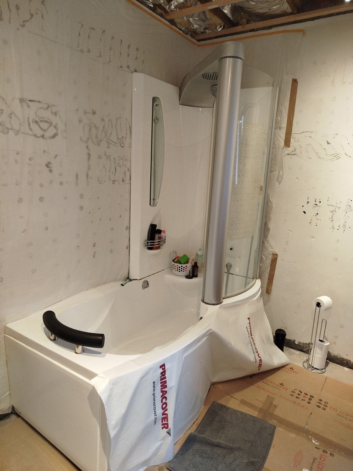 bad/douche combinatie, Huis en Inrichting, Ophalen, Gebruikt, Met bad