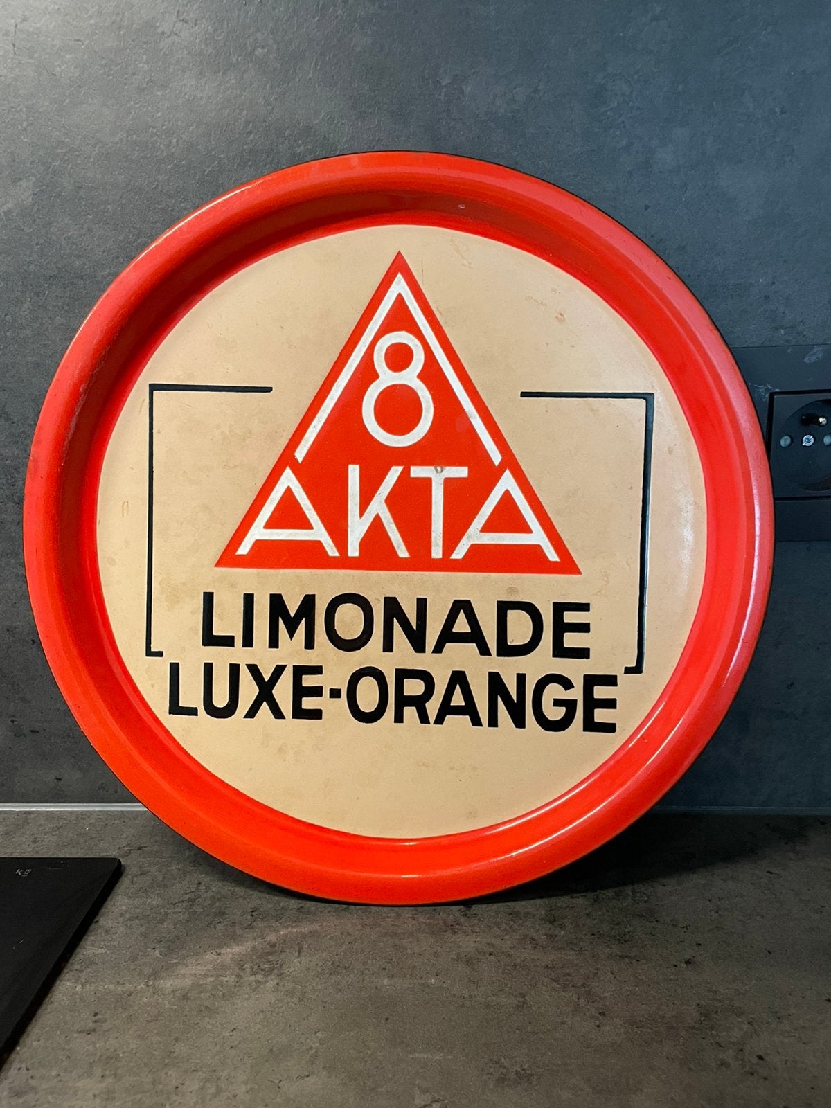 Emaille plateau haecht akta 8, Ophalen of Verzenden, Zo goed als nieuw, Reclamebord, Plaat of Schild