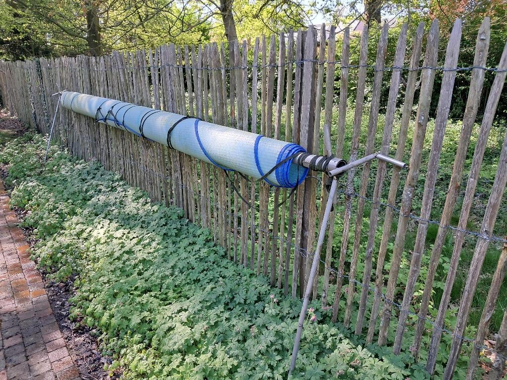 Oprolsysteem in RVS voor zomerzeil zwembad tot 6m breedte, Enlèvement, Utilisé, Couverture de piscine