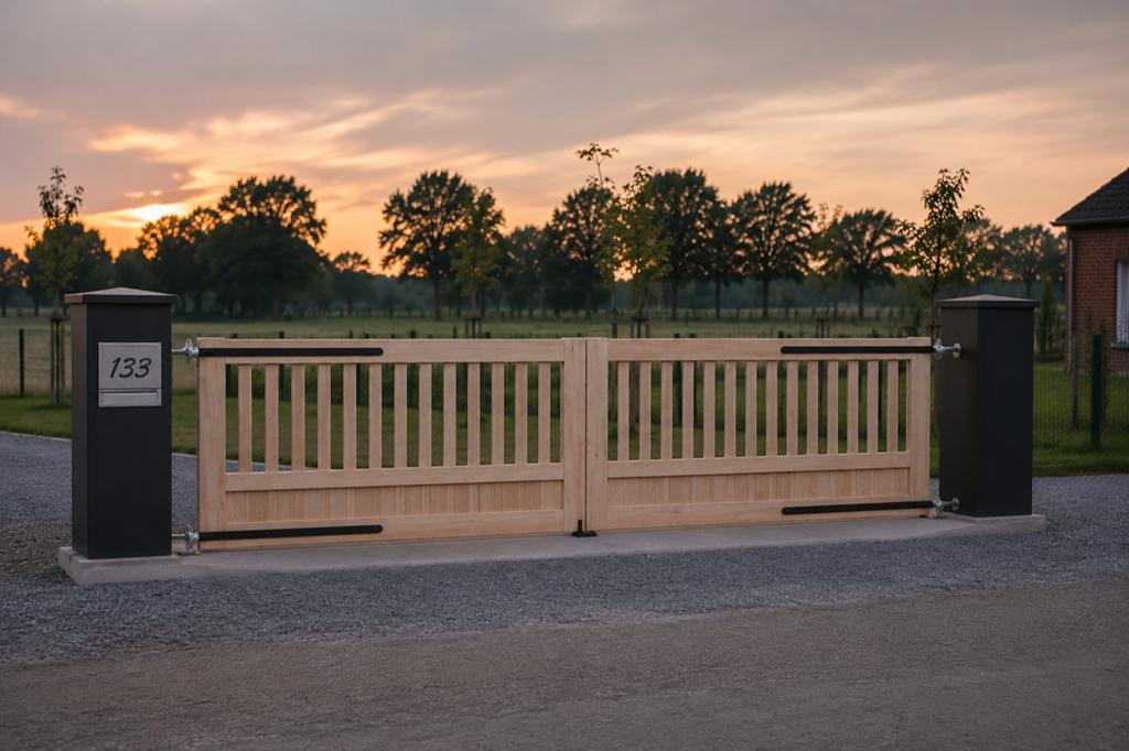 Notaris stijl toegangspoort- maatwerk - beste prijs, Ophalen, Nieuw, Palen
