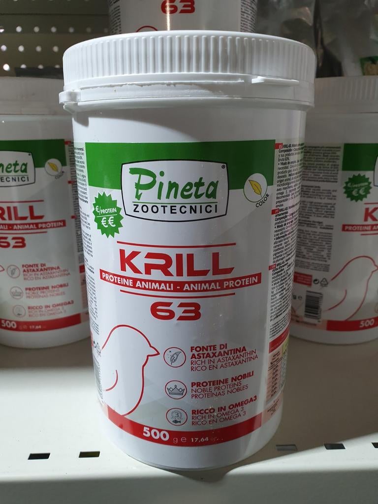 Krill 63 - Dierlijke Eiwitten - 500 gram - Pineta Zootecnisi, Ophalen