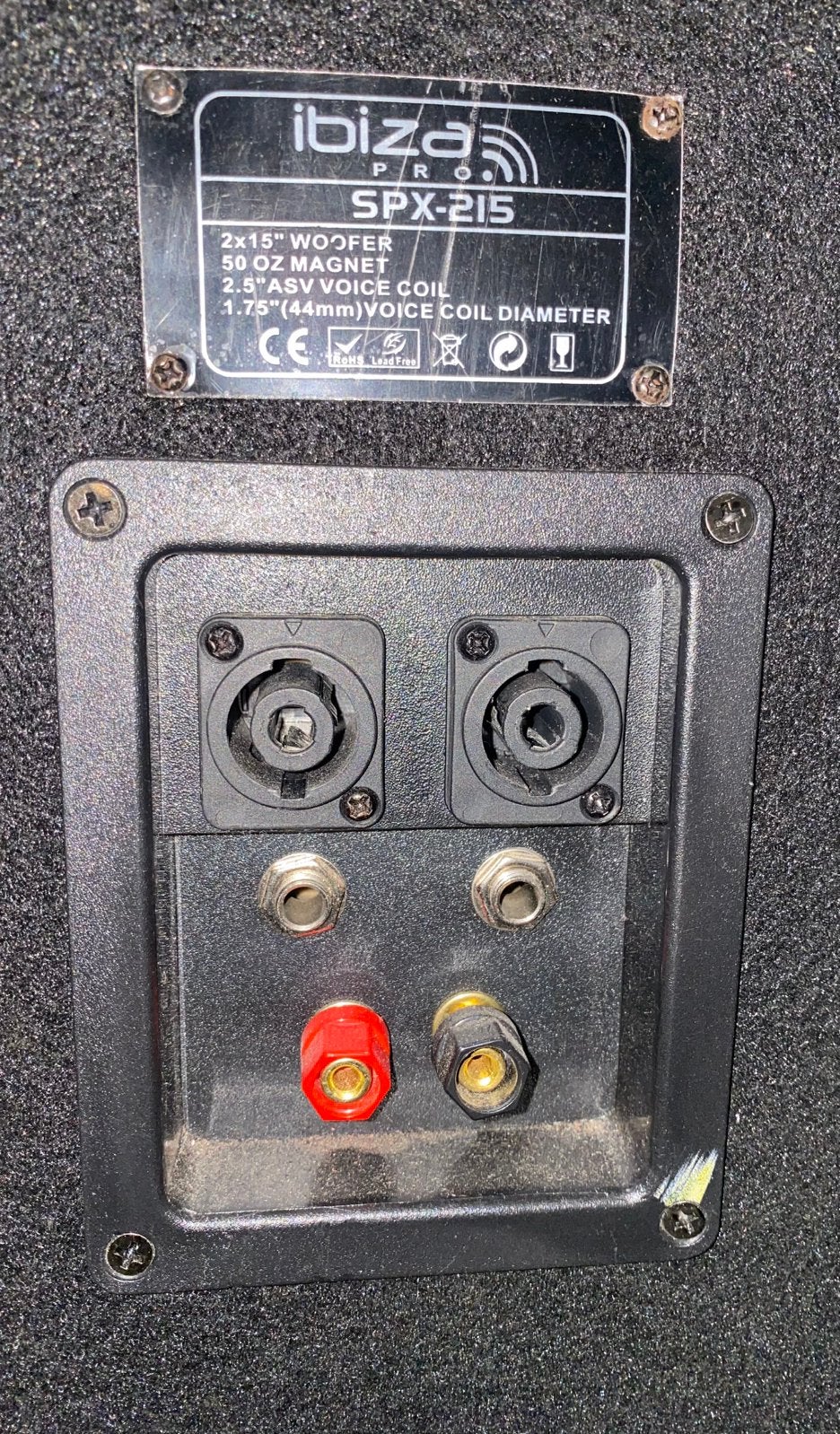 Paire de baffles Ibiza Pro SPX-215 – 15 pouces – 600 W, TV, Hi-fi & Vidéo, Enlèvement, Utilisé, 150 watts ou plus, Enceinte de fête