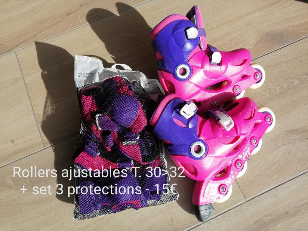 ROLLERS enfant ajustables T30 à T32 + Protections, Ophalen, Verstelbaar, Kinderen