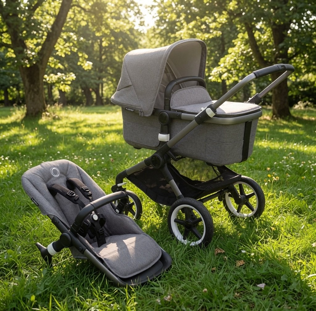 Combi poussette Bugaboo, Enfants & Bébés, Poussettes & Combinaisons, Poussette, Bugaboo, Avec nacelle, Tige de poussée réglable