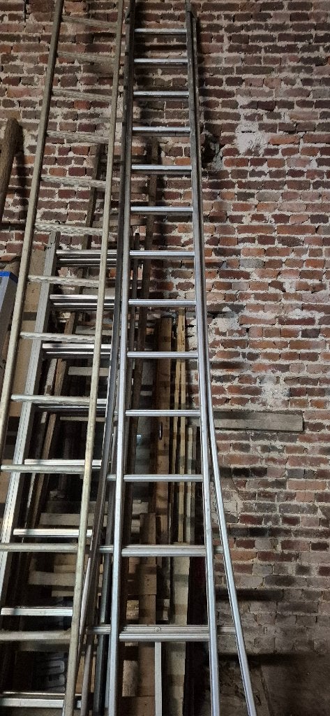 2-delige opsteekladder aluminium, Doe-het-zelf en Bouw, Ophalen, Gebruikt, Ladder, 4 meter of meer