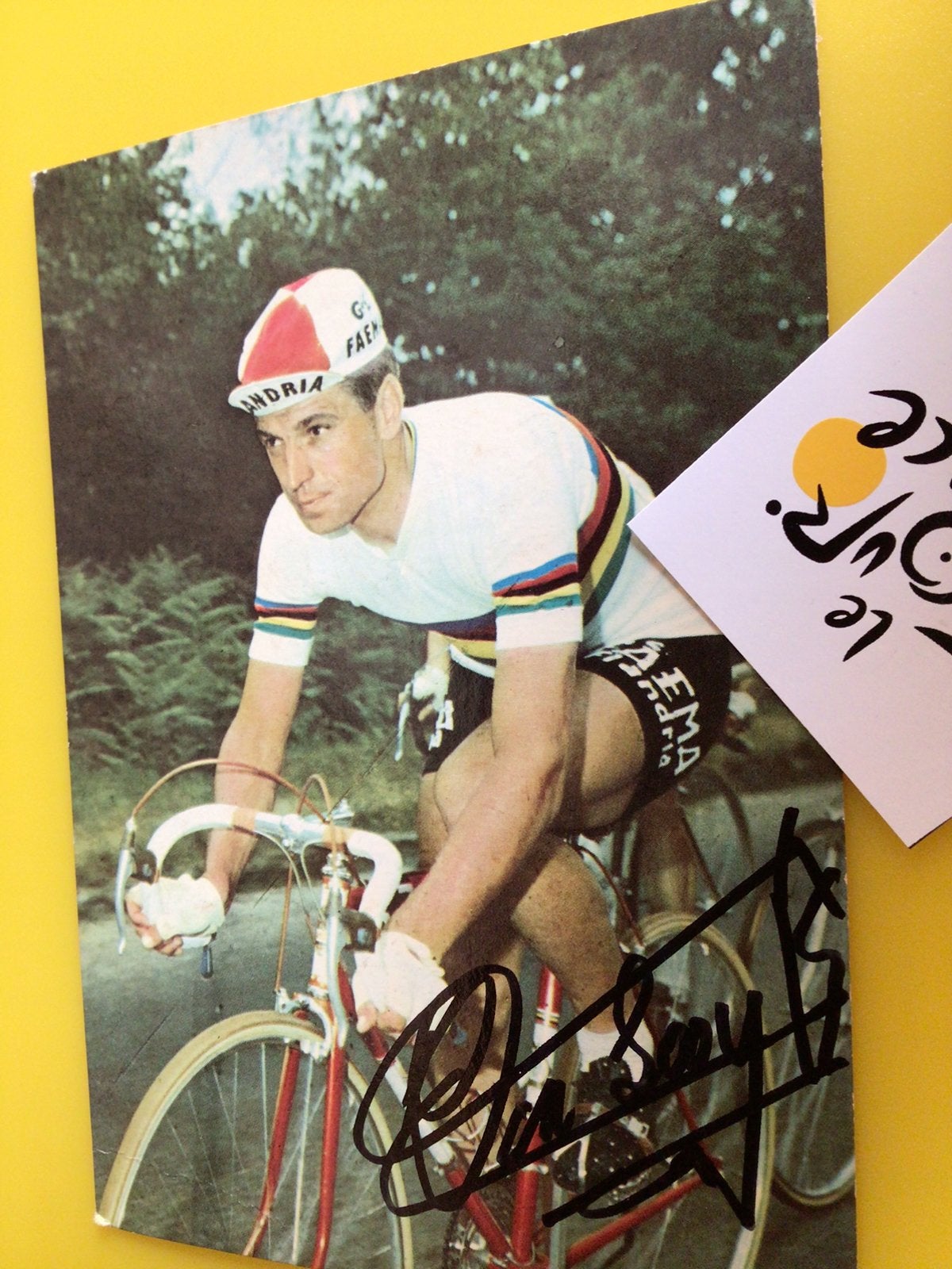 Wielerkaart wk team flandria rik van looy signe, Sports & Fitness, Cyclisme, Envoi