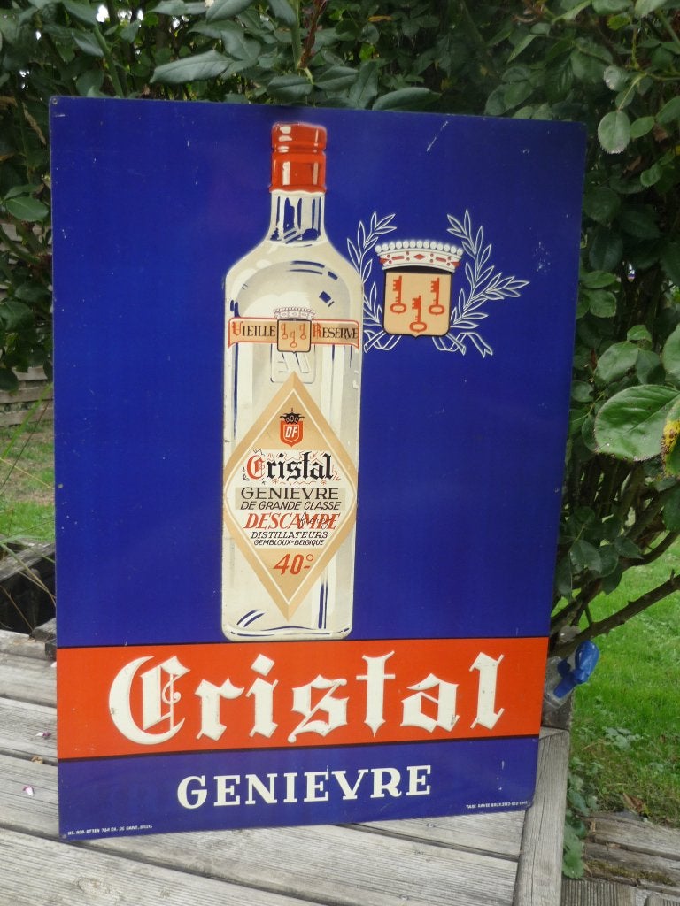 Bord (niet geëmailleerd) Genièvre Cristal - Gembloux - 1949, Verzamelen, Merken en Reclamevoorwerpen, Ophalen of Verzenden
