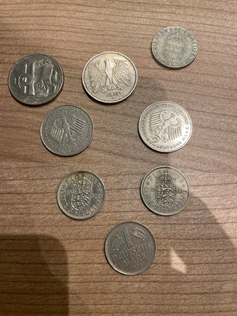 Lot oude munten Duitsland Engeland Polen Zwitserland, Postzegels en Munten, Ophalen of Verzenden, Munten