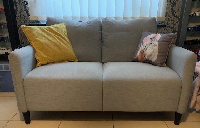 Fauteuil Ikéa 2 places (en tissus gris), Enlèvement, Comme neuf, Tissus