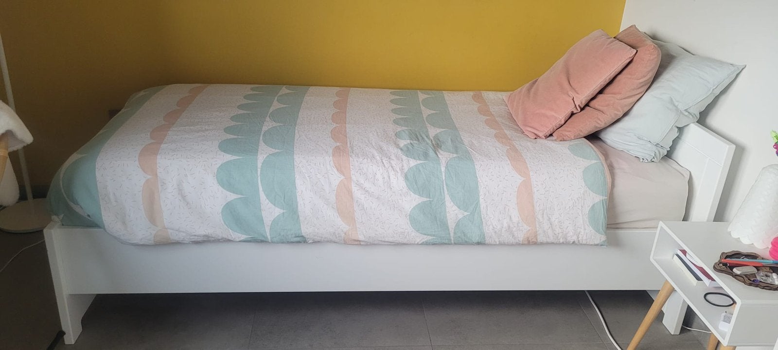 1-persoonsbed met lattenbodem, Kinderen en Baby's, Ophalen, 85 tot 100 cm, Gebruikt, Lattenbodem