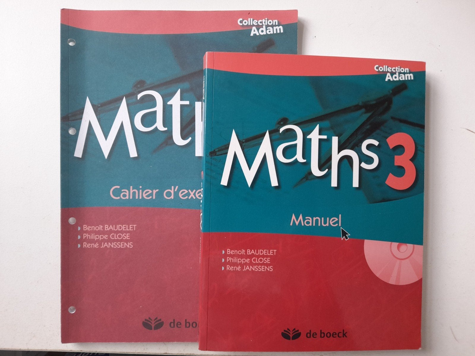 Livres de math 3 eme manuel collection adam, Comme neuf, Enlèvement, Secondaire, De boeck