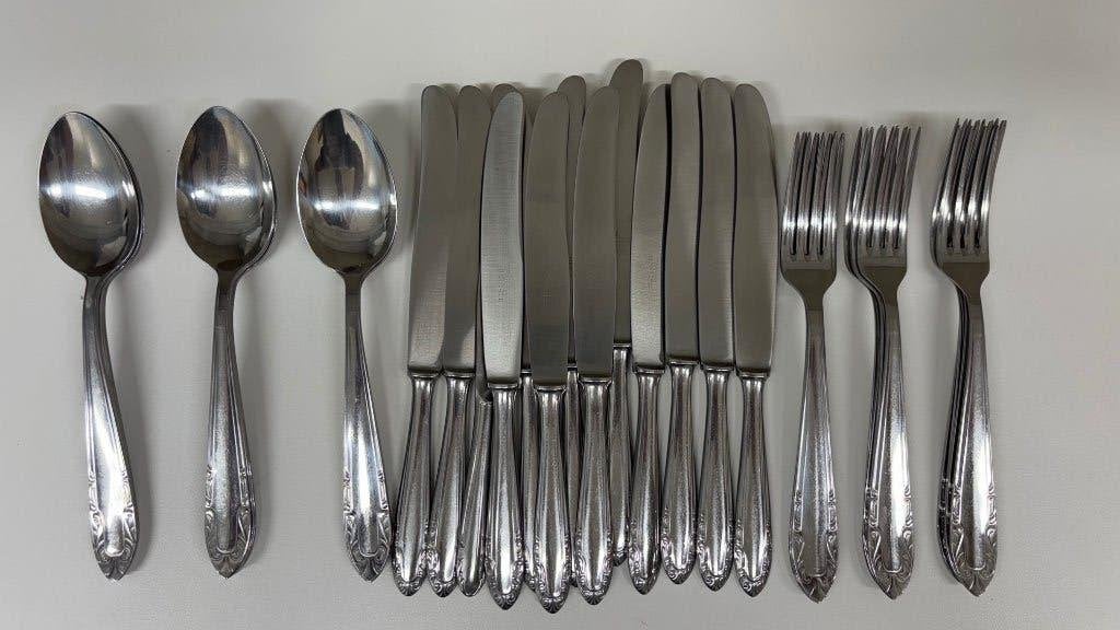 bestek, 12 lepels, 12 vorken, 12 messen, set 14 euro, Ophalen of Verzenden, Gebruikt, Los bestek