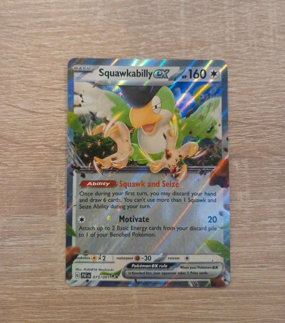 Carte Pokémon - Squawkabilly ex #75/91 - Anglais, Enlèvement ou Envoi, Neuf