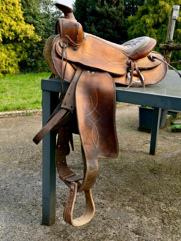 Authentiek decoratief western zadel met karakter, Ophalen, Western