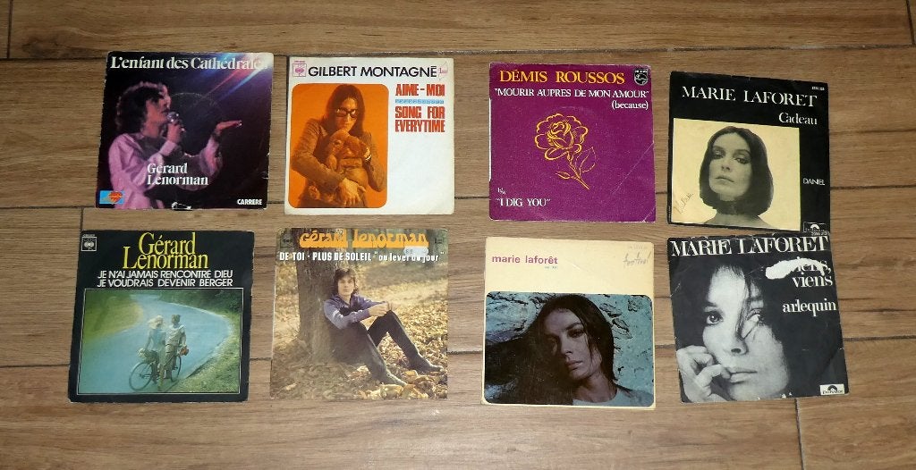 45 tours - Lenorman, Marie Laforêt, Roussos, Montagné, CD & DVD, Enlèvement ou Envoi