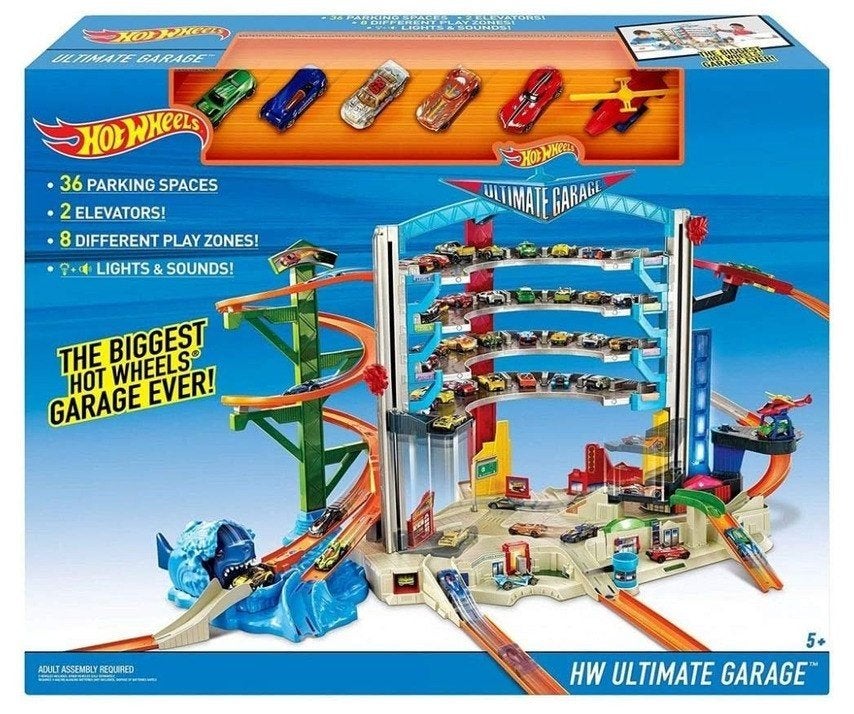 Hot Wheels Megacity Parkgarage met haai!, Enfants & Bébés, Jouets | Circuits, Enlèvement, Hot Wheels, Manuelle, Circuit