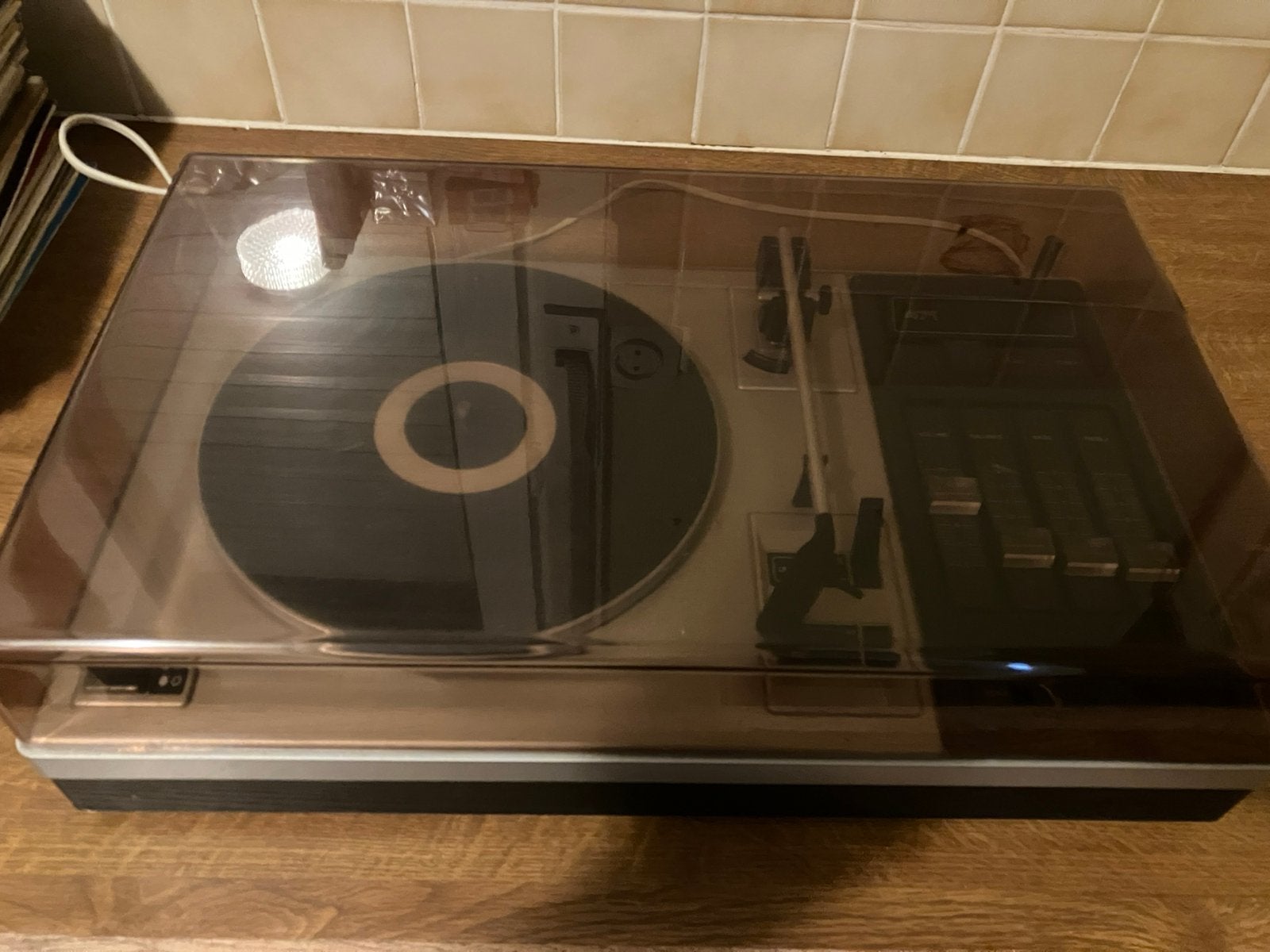 Vintage platenspeler met 2 boxen, Audio, Tv en Foto, Ophalen, Gebruikt, Platenspeler, Philips
