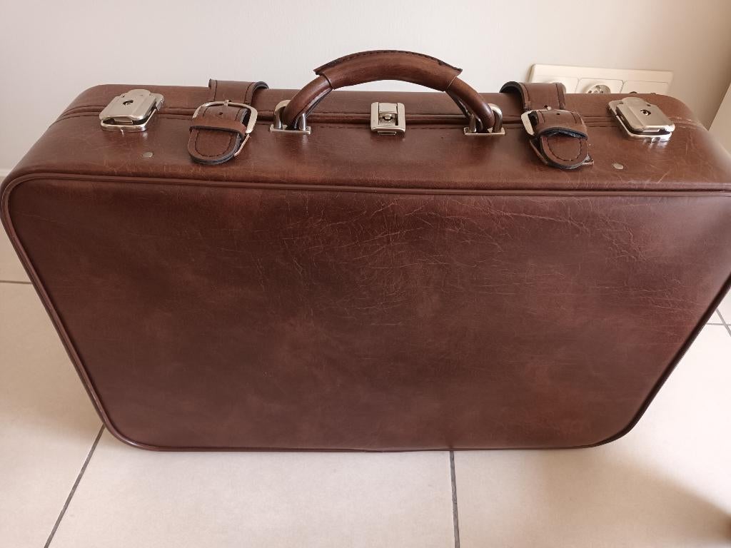 Vintage reiskoffer, Gebruikt, Slot, Zacht kunststof, 35 tot 45 cm