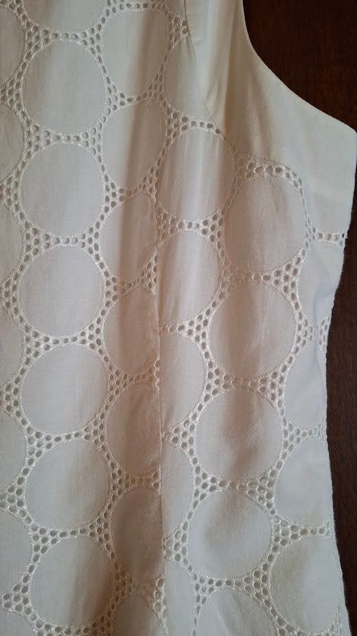 Robe d'été blanche brodée Esprit Collection doublée 42, Enlèvement ou Envoi, Autres types, Esprit Collection, Blanc