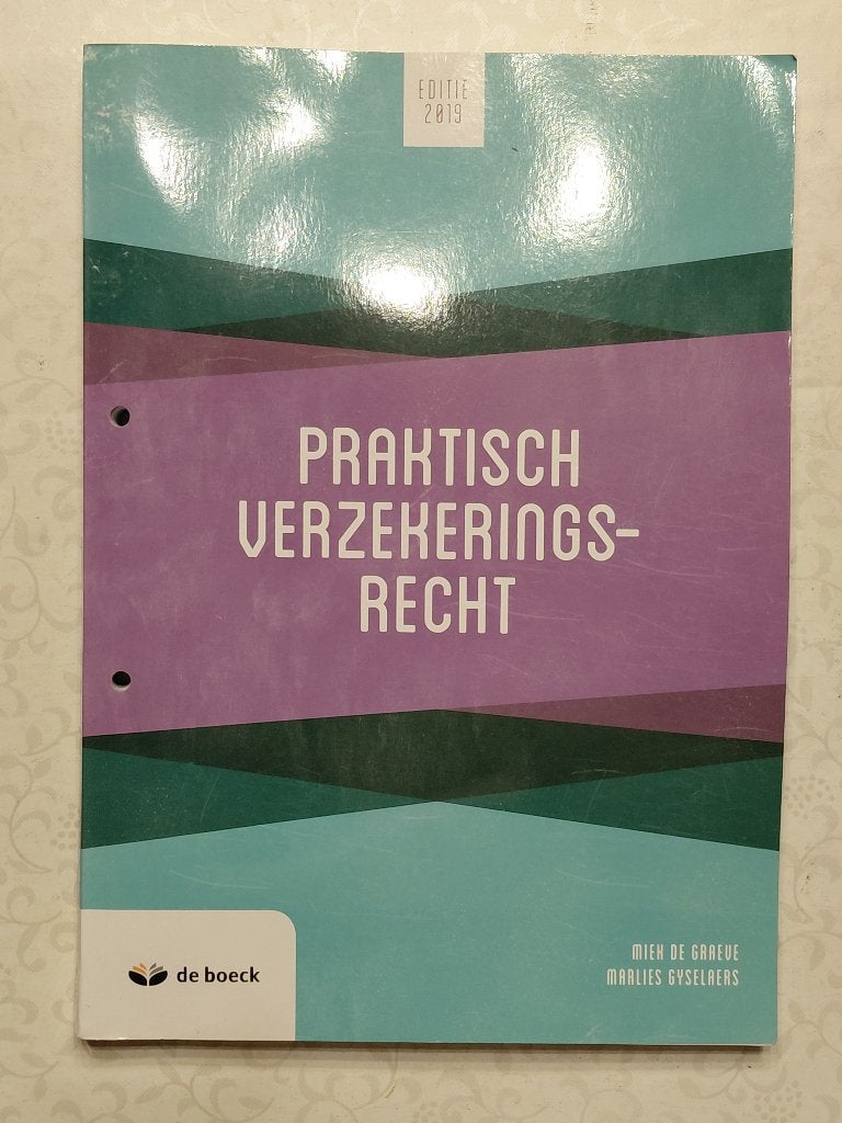 Praktisch verzekeringsrecht (Editie 2019), Boeken, Ophalen of Verzenden, Gelezen, Hoger Onderwijs, De Boeck