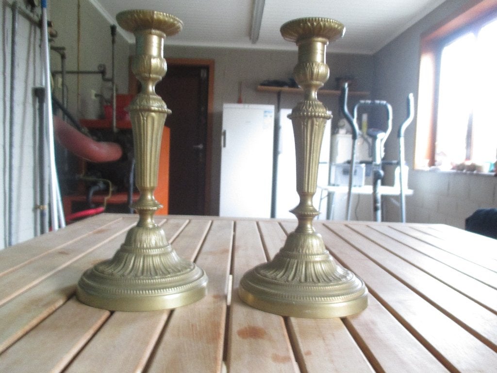 2 Vintage messing kandelaars, Antiek en Kunst, Antiek | Brons en Koper, Ophalen of Verzenden