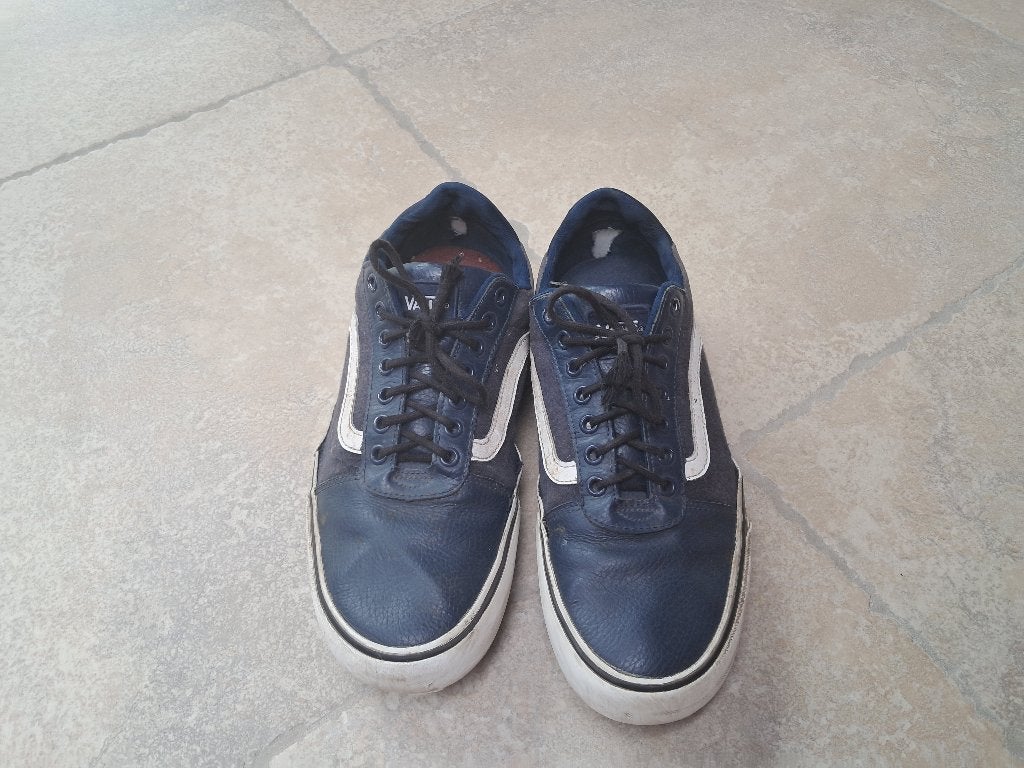 GRATIS Merk Vans: lederen schoenen mt 44, Kleding | Heren, Schoenen, Blauw, Ophalen of Verzenden, Sneakers, Vans