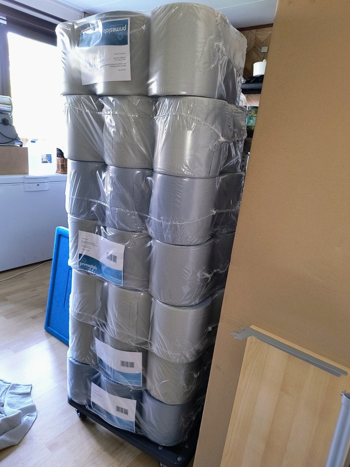 Rouleaux papier bleu horeca + 2 dévidoirs, Enlèvement