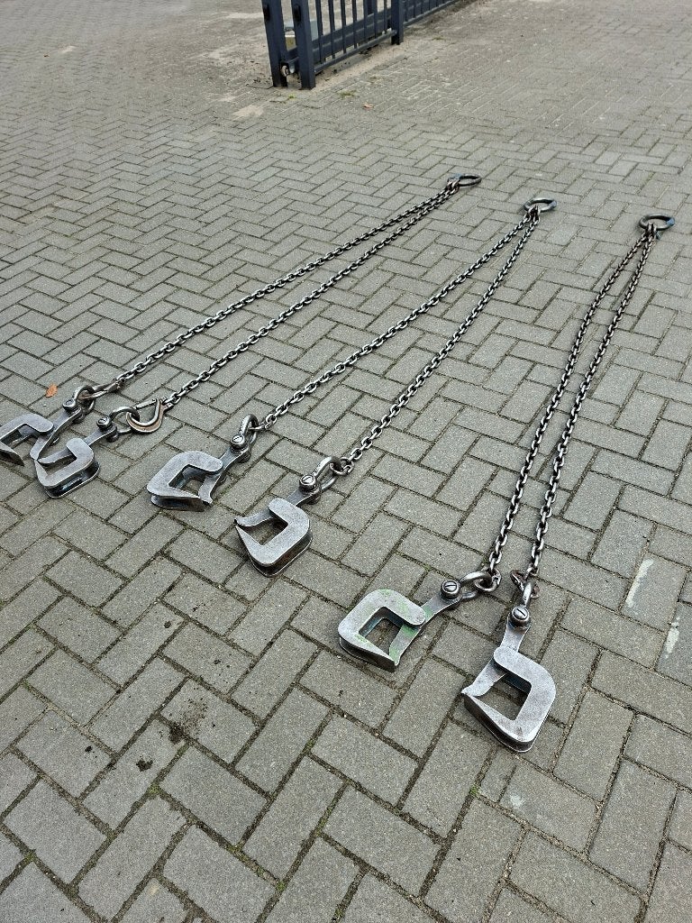 2 sprong ketting met horizontale platenklem 2,50 m lang, Bricolage & Construction, Treuils et Palans, Enlèvement, Utilisé