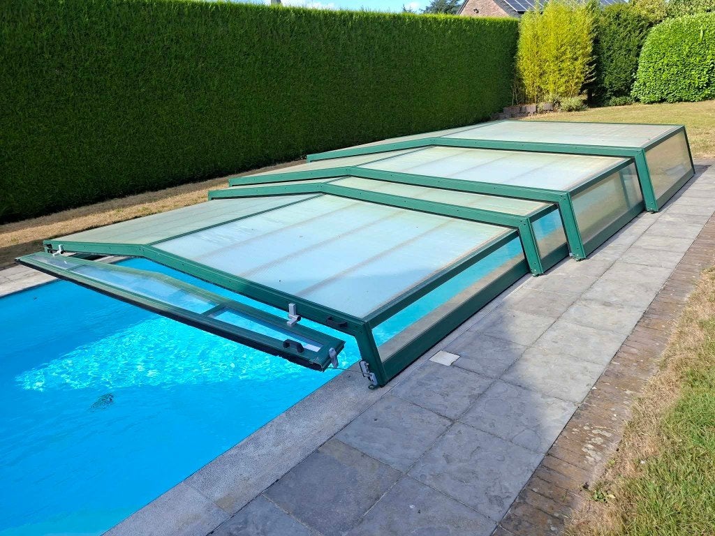 ABRI DE PISCINE 4m/8M (bas) - COSY, Jardin & Terrasse, Accessoires de piscine, Enlèvement, Utilisé, Couverture de piscine