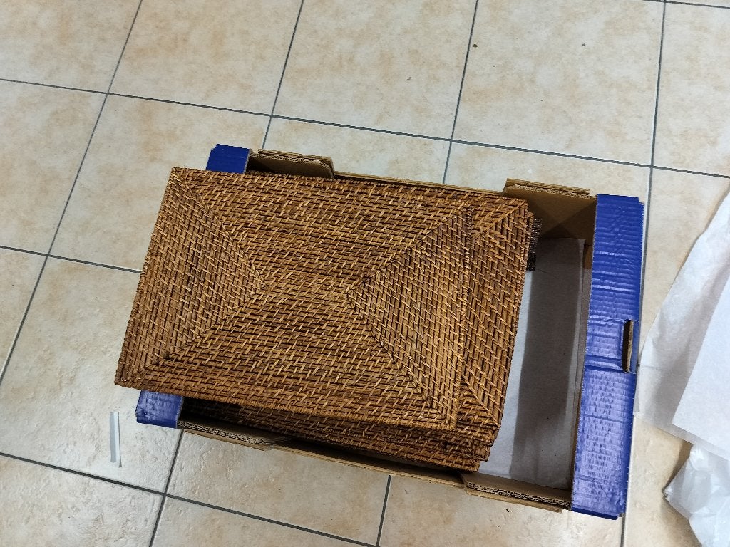 Set van 12 Luxe Rattan / Gevlochten Placemats, Maison & Meubles, Enlèvement ou Envoi, Comme neuf, Marron