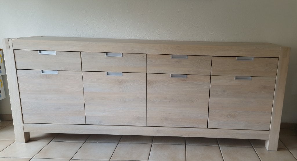 Dressoir - Deba - 225 cm, Huis en Inrichting, Ophalen, Gebruikt, Met lade(s), Eikenhout