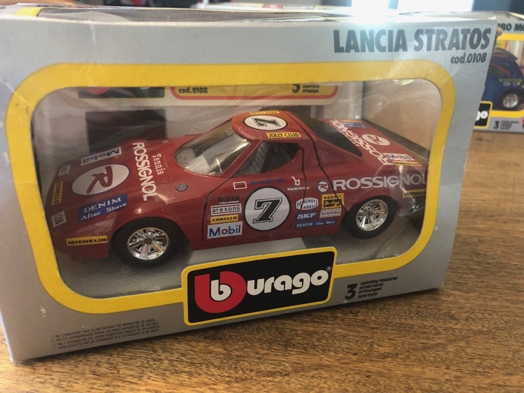 Miniature Lancia Stratos BBurago 1/24, Hobby & Loisirs créatifs, Enlèvement ou Envoi, Comme neuf, Voiture, Burago