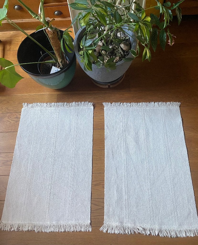 Tapis/carpette en coton écru, Enlèvement ou Envoi, 50 à 100 cm, Contemporain, Utilisé