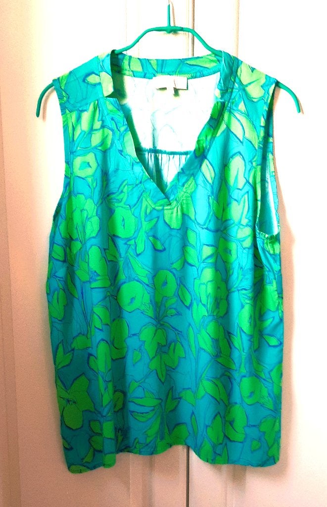 Te koop: Mooi fris kleurrijk topje van "Signe nature", 40., Sans manches, Taille 38/40 (M), Enlèvement ou Envoi, Comme neuf