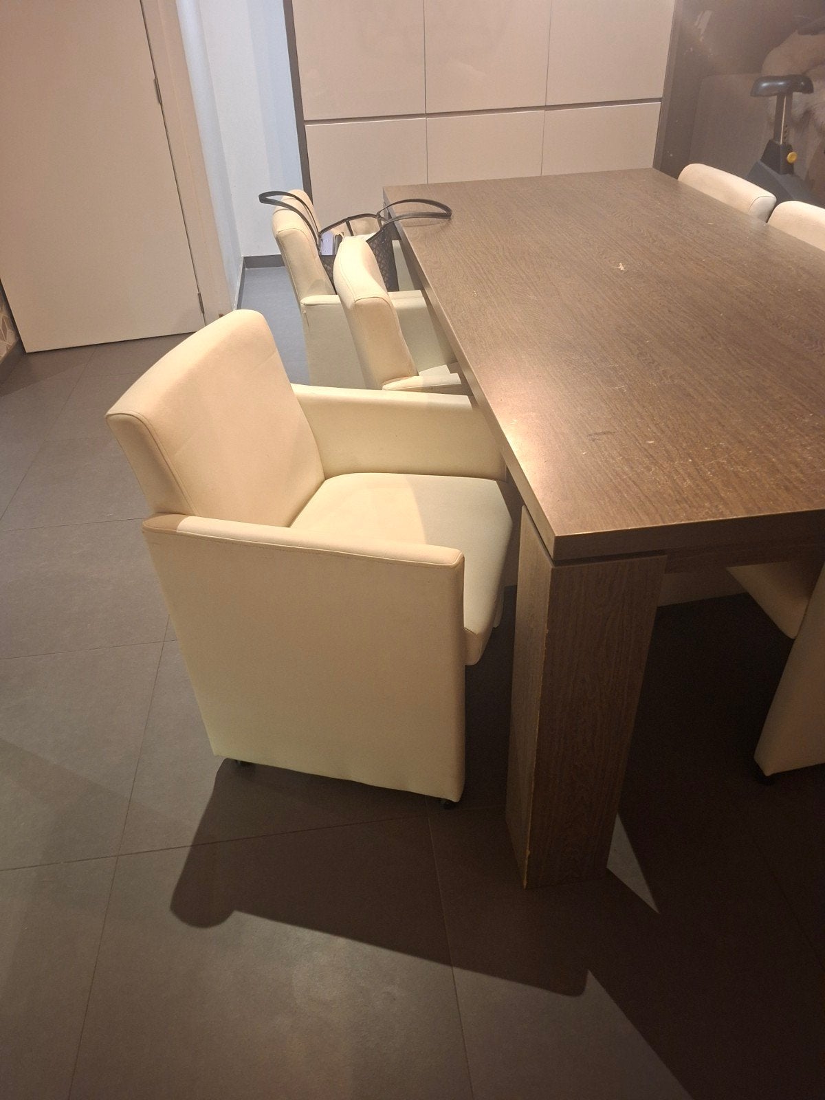 6 kunstleder stoel, Ophalen, Overige materialen, Gebruikt, Wit