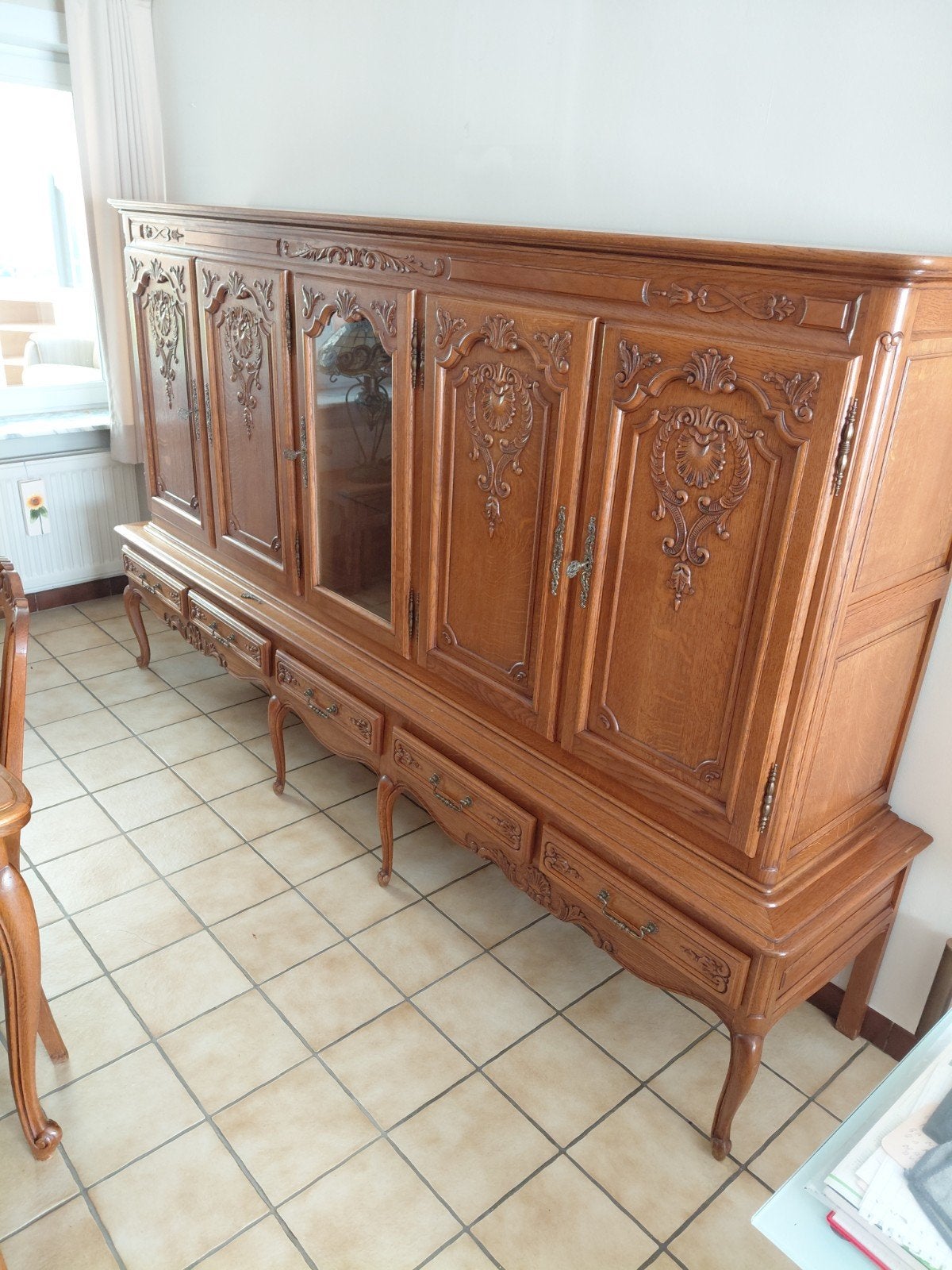 living kast, Ophalen, Gebruikt, Eikenhout, Met lade(s)