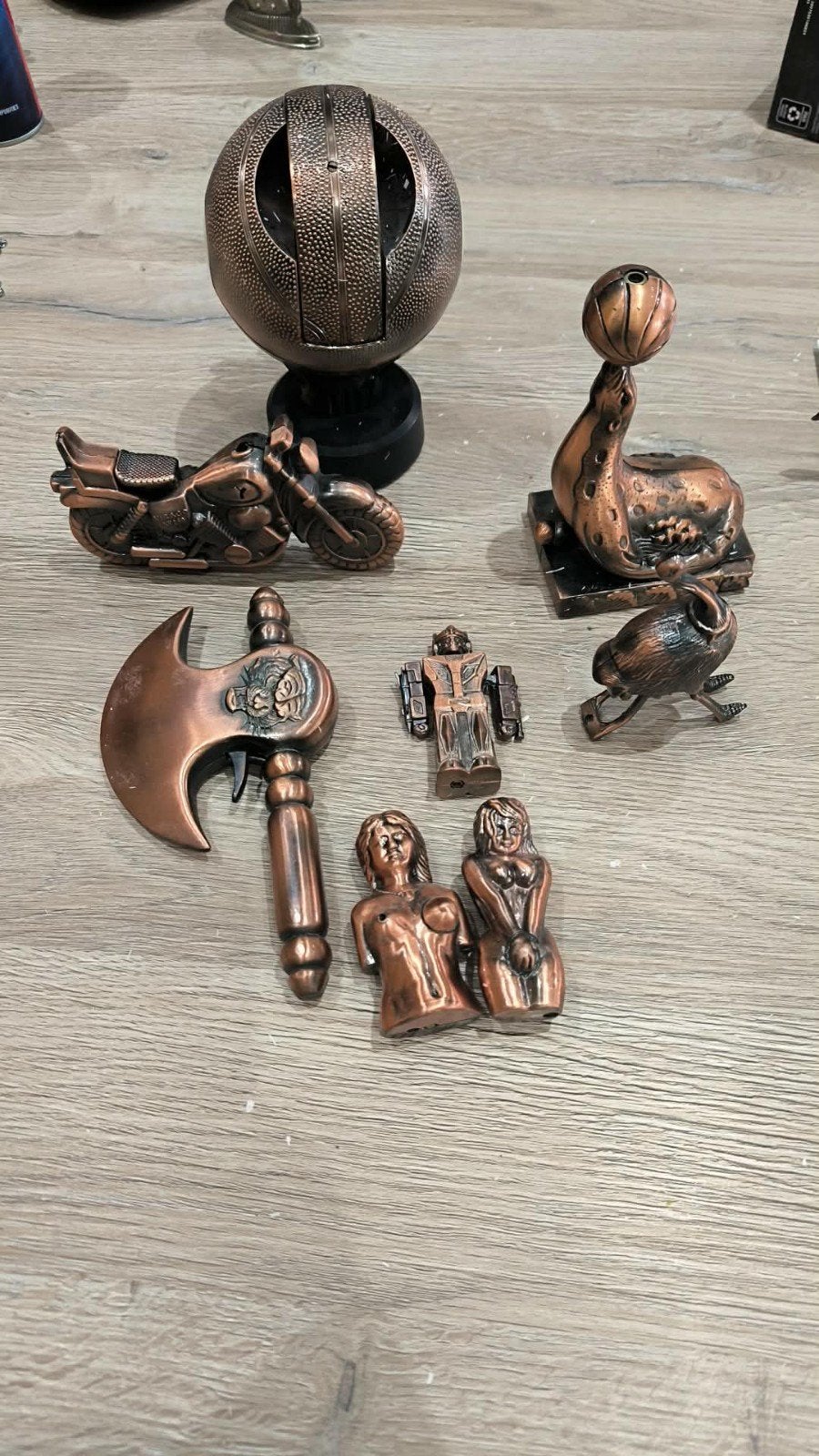 Collection Briquet de table vintage métal cuivré, Enlèvement ou Envoi