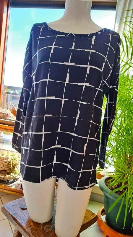 zwart wit gestreept prachtig praktisch T-shirt, Kleding | Dames, Vintage Dressing, Zwart, Maat 42/44 (L), Ophalen of Verzenden