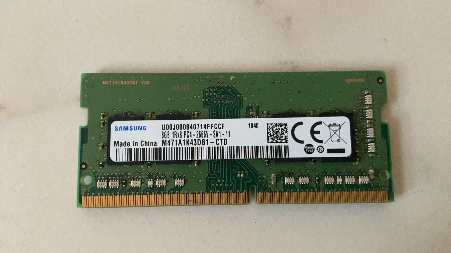 8GB DDR4 ramgeheugen, Computers en Software, RAM geheugen, Ophalen of Verzenden, Zo goed als nieuw, DDR4
