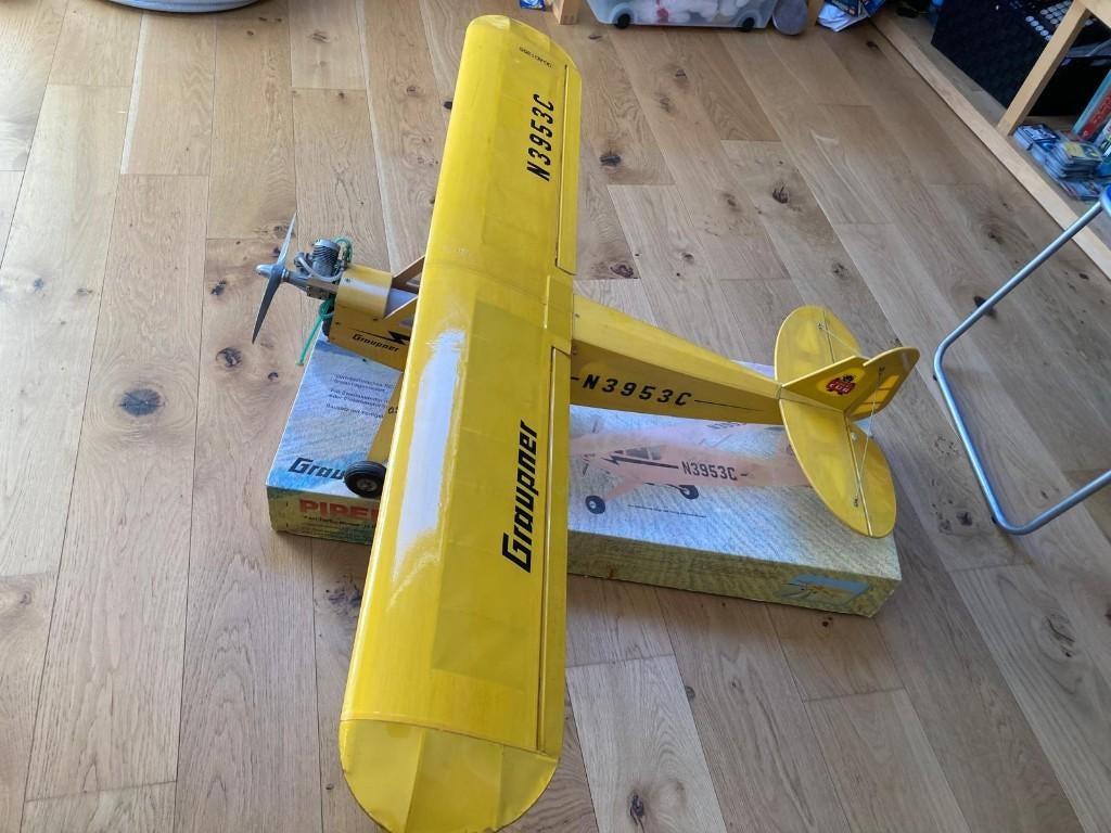 Graupner Piper Cub J-3 thermisch vliegtuig - 1380 mm, Hobby en Vrije tijd, Ophalen, Gebruikt, Vliegtuig, Overige merken