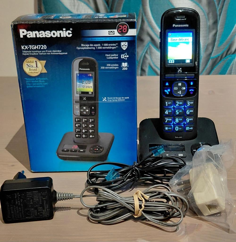 Téléphone fixe couleur - répondeur - piles incluses, Télécoms, Enlèvement ou Envoi