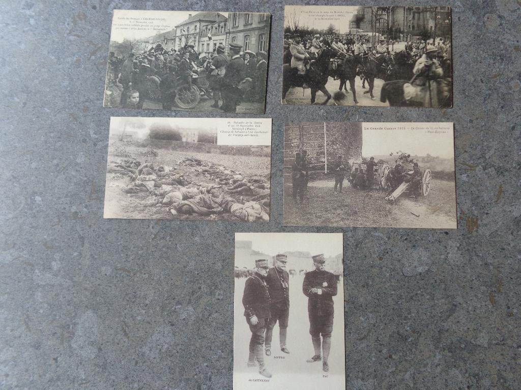 5 oude postkaarten „Eerste Wereldoorlog” 14-18, Ophalen